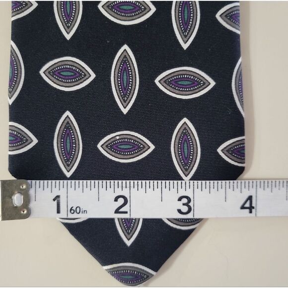 Jacobs Roberts for Foursome Men's Silk Navy Dress Tie - Picture 4 of 7